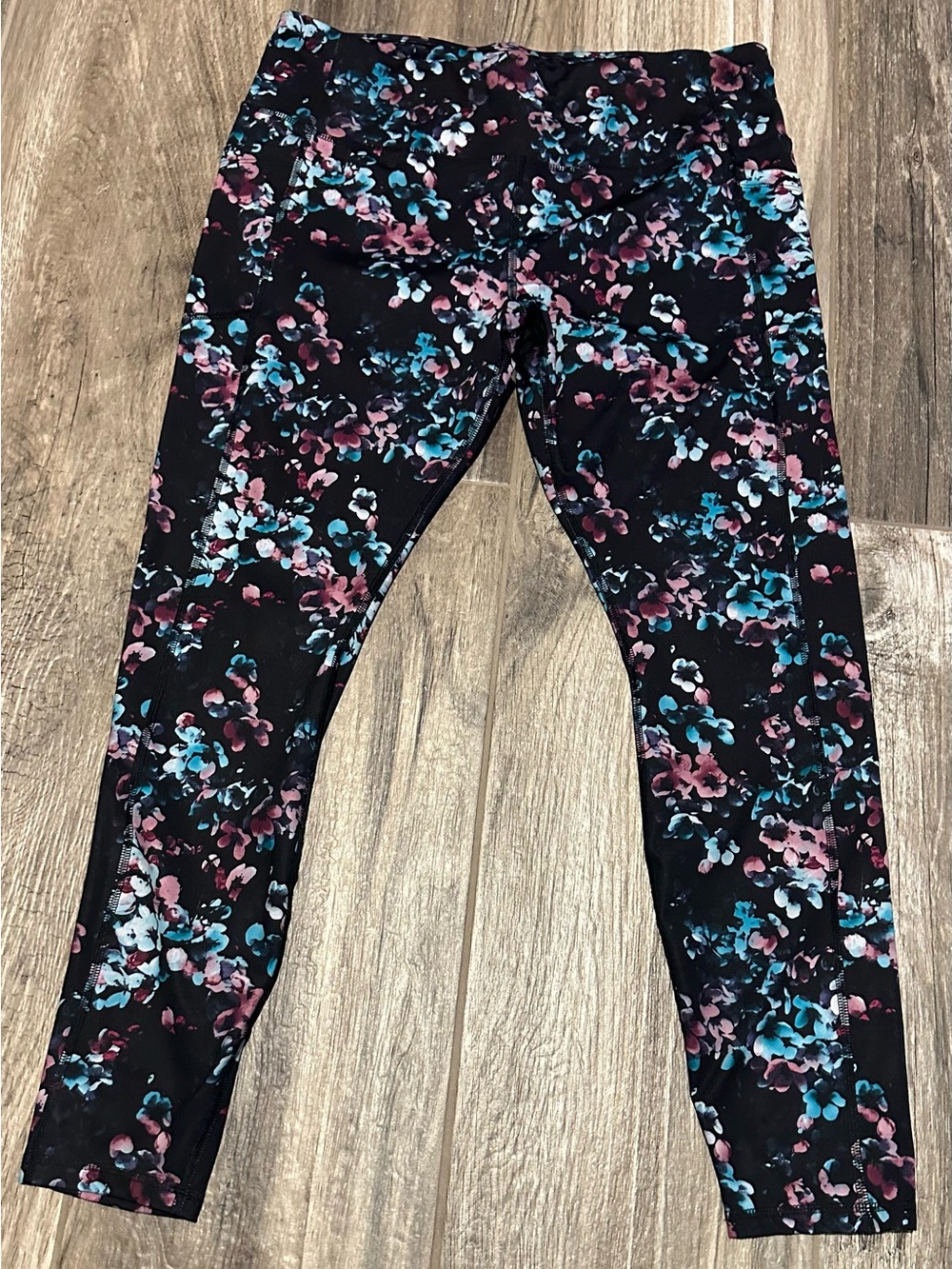 Avia Black Floral Active Leggings